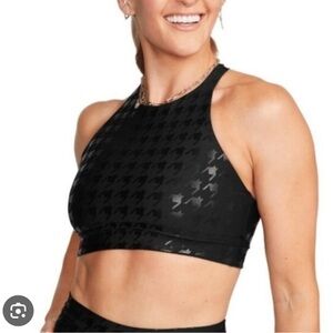 Peloton Flex Black Printed Show Up Bra